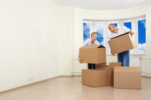 Long-term furniture storage arrangement with protected household items