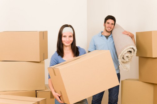 Packed boxes and furniture stored safely for students in Westealing